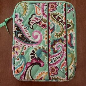 Vera Bradley Green and Pink Paisley Tablet Sleeve
